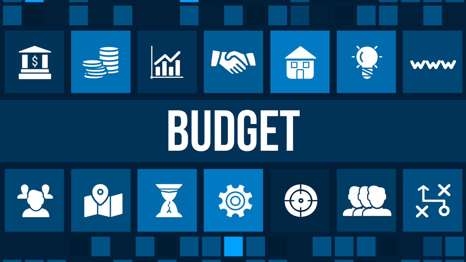 Budget graphic with business icons representing smarter IT budget planning